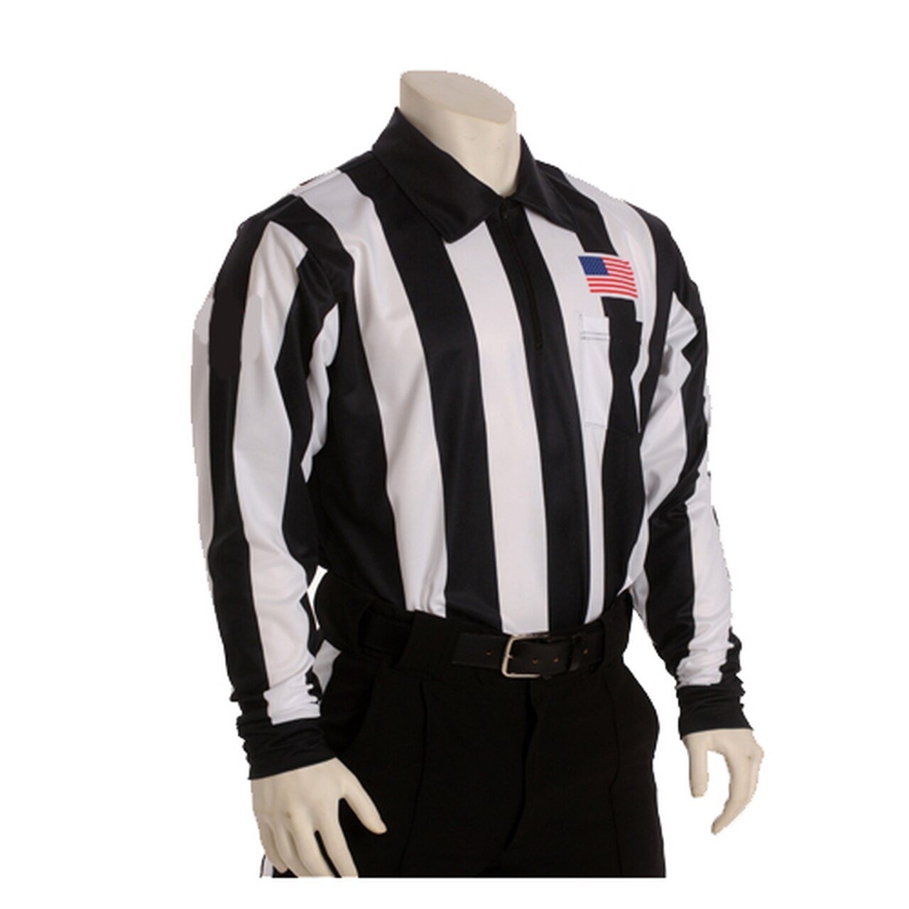 Smitty USA-110 Long Sleeve Dye Sub Shirt w/Flag over Pocket - 2 1/4" Stripe