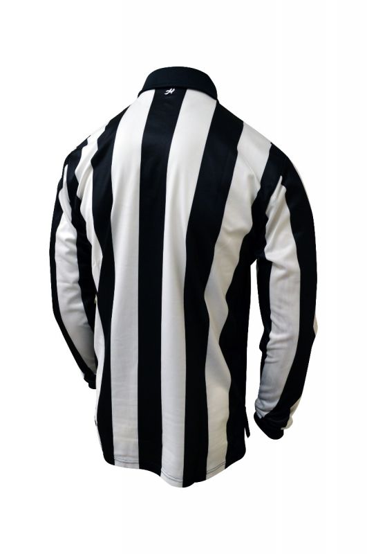 Honig's 2.25" Striped Long Sleeve Football/Lacrosse Jersey With Sublimated American Flag On Left Chest