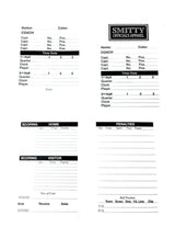 Double Sided Football Game Card w/Penalty Recording
