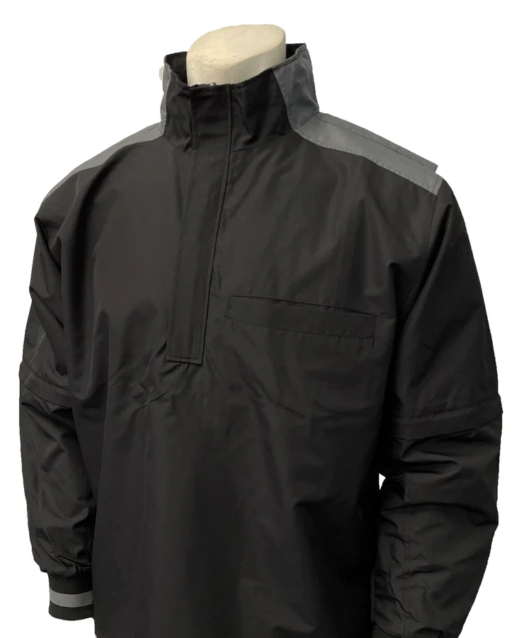 Smitty BBS-340 MLB Style Convertible Jacket - Black w/Charcoal Grey