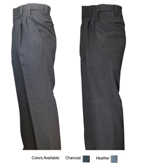Smitty BBS-374 Pleated Base Pants w/Expander Waistband - Heather & Charcoal Grey