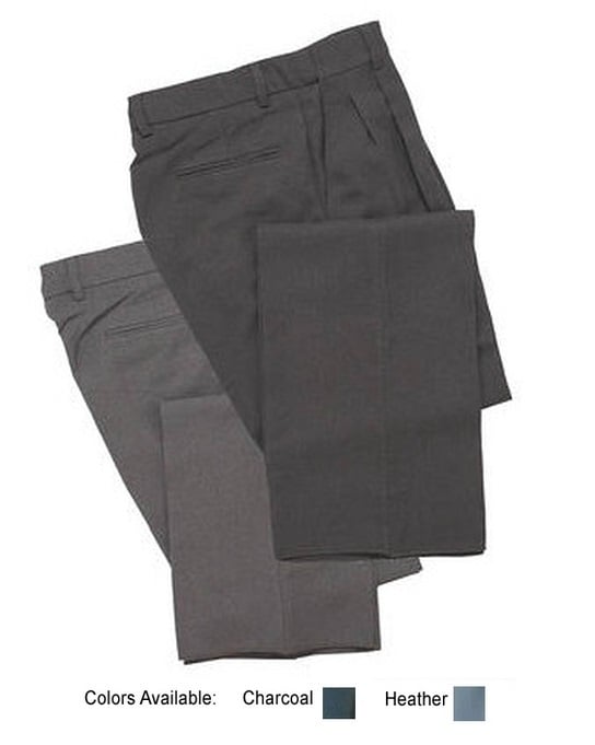 Smitty BBS-375 Pleated Combo Pants w/Expander Waistband - Heather & Charcoal Grey
