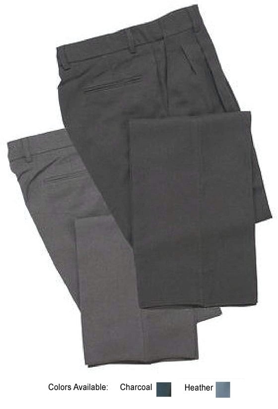 Smitty BBS-376 Pleated Plate Pants w/Expander Waistband - Heather & Charcoal Grey