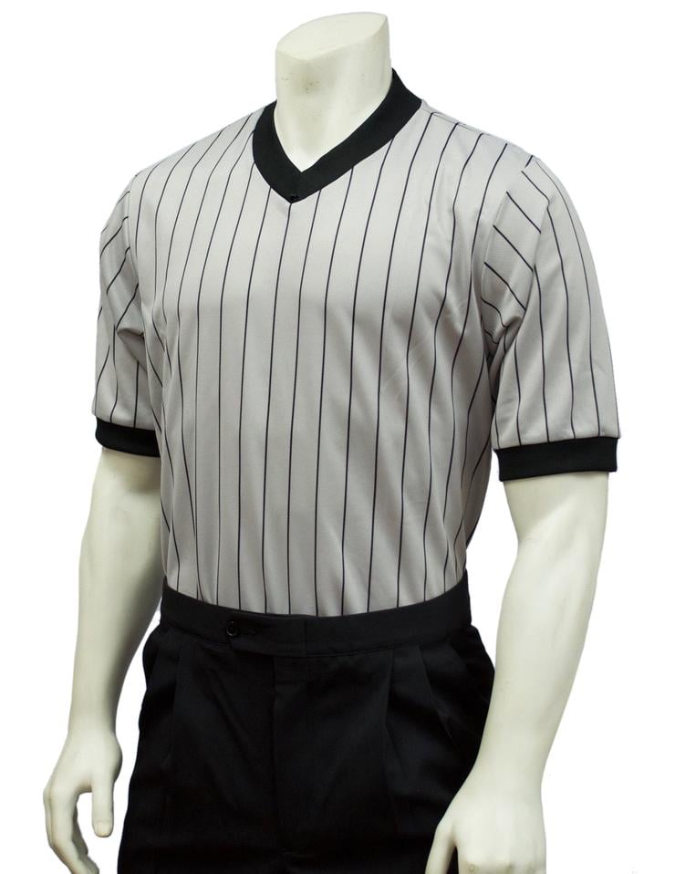 Smitty BKS-205 Grey Polyester Performance Mesh V-Neck