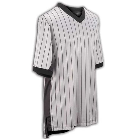 Smitty BKS-206 Grey Elite V-Neck Shirt w/Black Pinstripes - 3" Side Panel