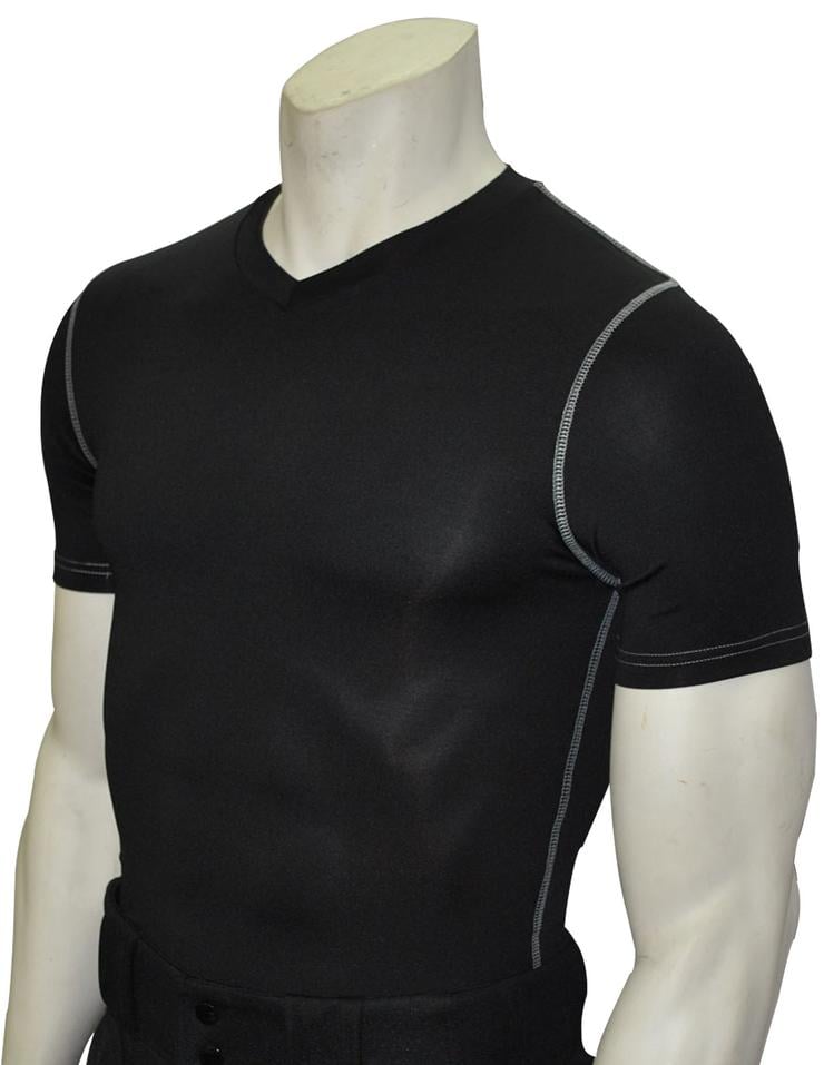 Smitty BKS-411 Black Compression Short Sleeve V-Neck Shirt