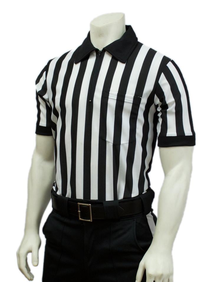 Smitty FBS-101 100% Polyester Warpknit Short Sleeve - 1" Stripe