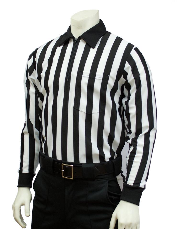 Smitty FBS-102 100% Polyester Warpknit Long Sleeve Shirt - 1" Stripe