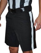 Smitty FBS-180 Black Referee Shorts with 1 1/4" White Stripe