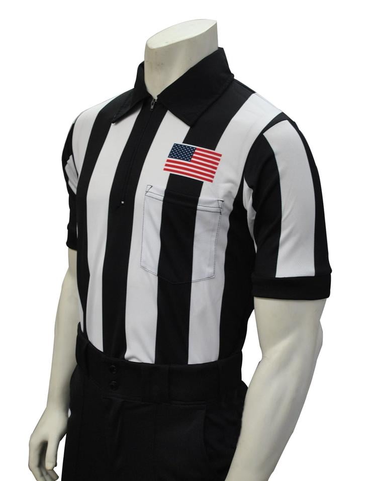 Smitty USA109-607 Body Flex Football Short Sleeve Shirt w/Flag - 2 1/4" Stripe