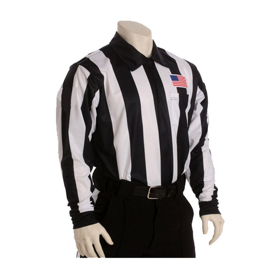 Smitty USA-110 Long Sleeve Dye Sub Shirt w/Flag over Pocket - 2 1/4" Stripe