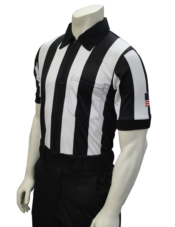 Smitty USA137-607 Body Flex Football Short Sleeve Shirt w/Flag - 2 1/4" Stripe