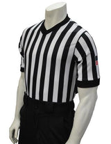 Smitty USA-200 Dye Sub 1" Stripe V-Neck Shirt with USA Flag