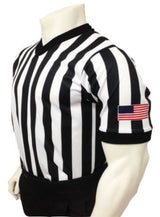 Smitty USA-200 Dye Sub 1" Stripe V-Neck Shirt with USA Flag
