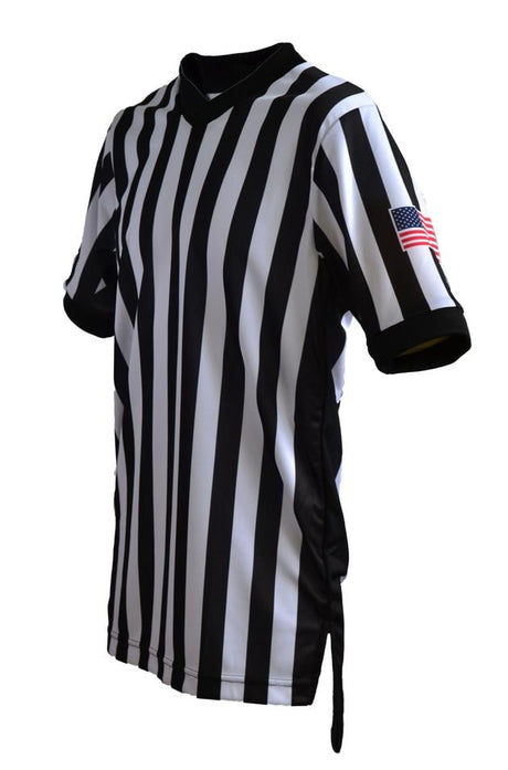 Smitty USA-201 Dye Sub V-Neck Shirt with USA Flag - 3" Side Panel