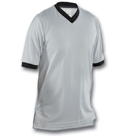 Smitty USA-218 Performance Mesh Solid Grey w/Black Trim V-Neck Shirt