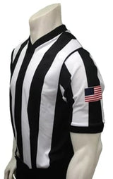 Smitty USA-238 Sublimated 2 1/4" Stripe V-Neck Shirt w/USA Flag Optional