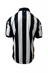 Honig's 2.25" Striped Short Sleeve Football/Lacrosse Shirt With Sublimated American Flag On Left Chest