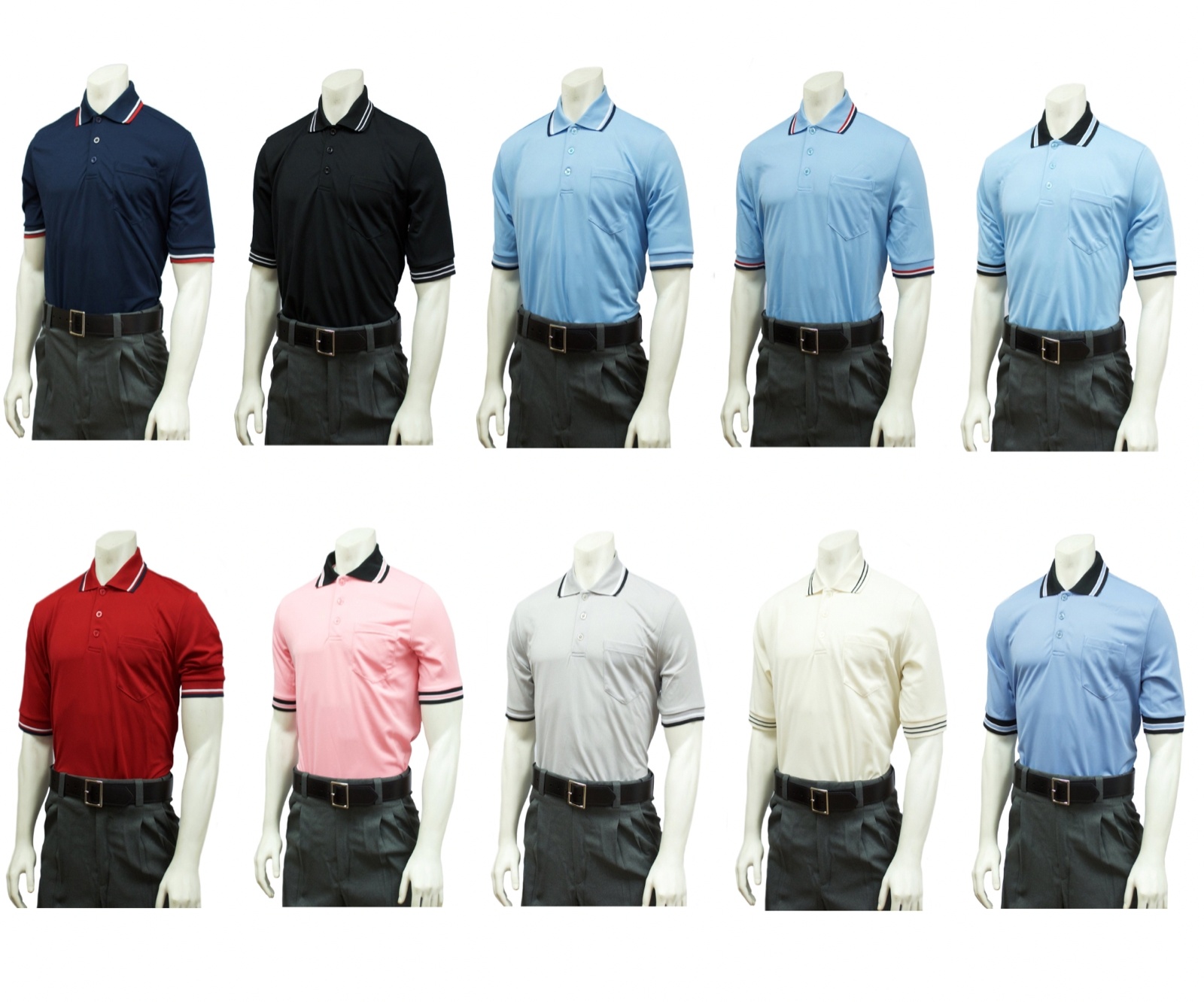 Powder Blue w/Black MLB Collar Body Flex® Style Umpire Shirt